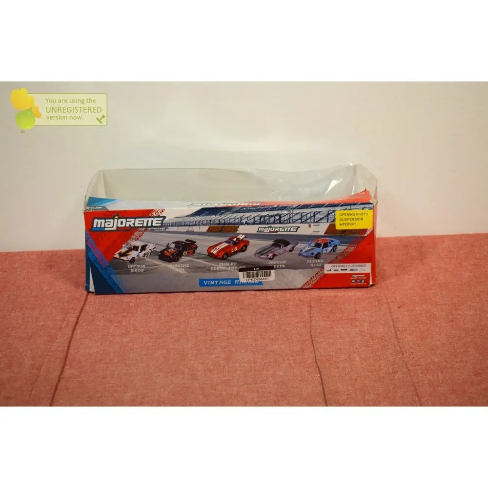 Majorette Vintage Racing Die-Cast Set, Porche, Shelby, Jaguar, Datsun, Alpine